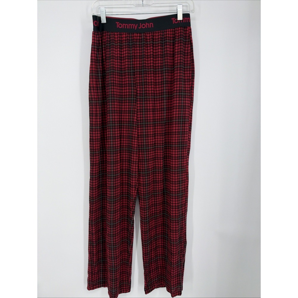 TOMMY JOHN Jogger Sleep Pajama Lounge Pants Pockets Red Plaid Men Medium